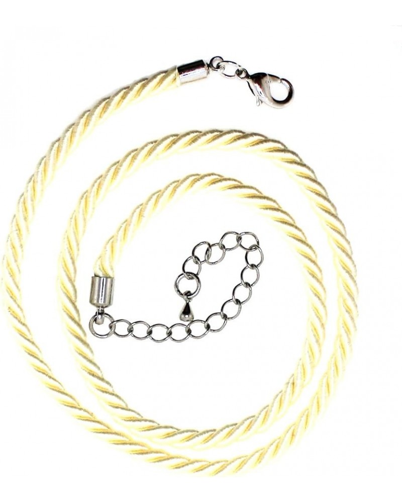 Three Ply Twisted Faux Silk Cord Necklace 20 Inches Long, Adjustable up to 22 Inchs Ivory $9.62 Necklaces