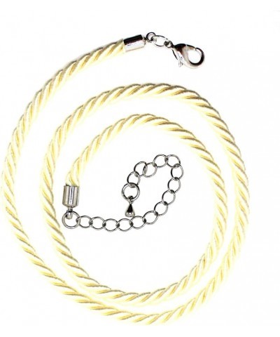 Three Ply Twisted Faux Silk Cord Necklace 20 Inches Long, Adjustable up to 22 Inchs Ivory $9.62 Necklaces