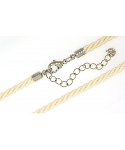 Three Ply Twisted Faux Silk Cord Necklace 20 Inches Long, Adjustable up to 22 Inchs Ivory $9.62 Necklaces