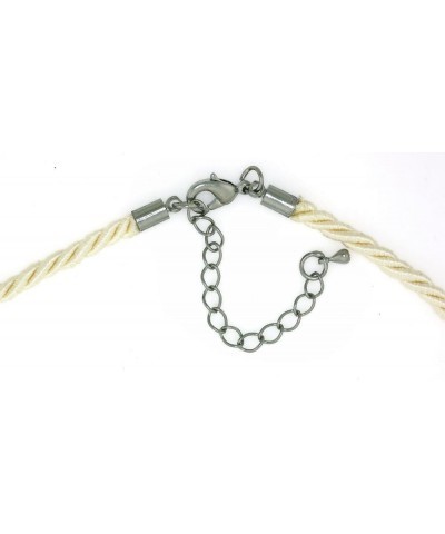 Three Ply Twisted Faux Silk Cord Necklace 20 Inches Long, Adjustable up to 22 Inchs Ivory $9.62 Necklaces