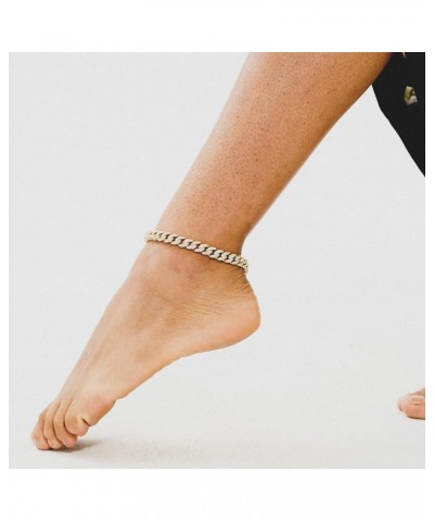 Ankle Bracelets for Women Gold Jewelry Cuban Anklet for Women Cuban Link Anklet 8mm 14K Gold Plated Fashion Foot Gift 7", 8",...