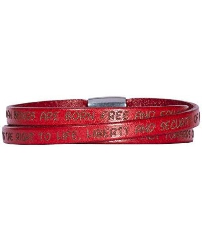 Human Rights Leather Bracelet BR1 Engraved Human Rights Red 60.0 Centimeters $21.60 Bracelets