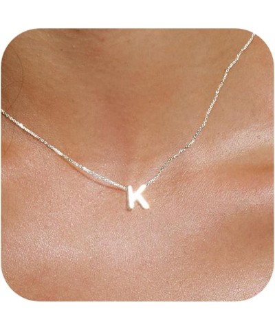 Gold Initial Necklaces for Women, Dainty 14k Gold Plated Letter Choker Necklace Cute Monogram Necklace Tiny Initial Pendant N...