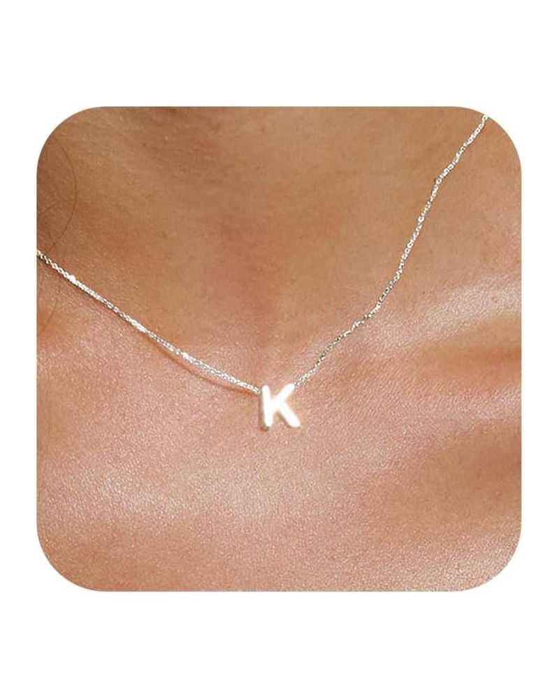 Gold Initial Necklaces for Women, Dainty 14k Gold Plated Letter Choker Necklace Cute Monogram Necklace Tiny Initial Pendant N...