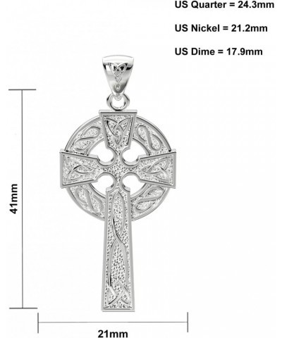 925 Sterling Silver 1.625in Irish Celtic Knot Cross Polished Finish Pendant $24.75 Necklaces