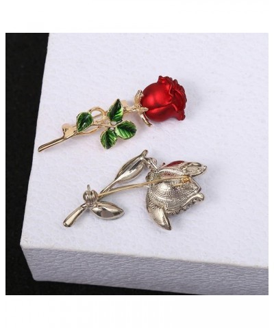 Rhinestone Rose Flower Brooches, Elegant Enamel Pin Sparkling Banquet Jewelry Gifts for Women, Girls, Ladies(G) D $4.07 Brooc...