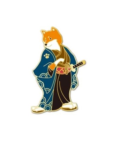 Black and Tan Shiba Dancer Holding Fan in Floral Kimono, Enamel Pin, Japanese Art, Geisha, Brooch Lapel Pin Badge for Backpac...