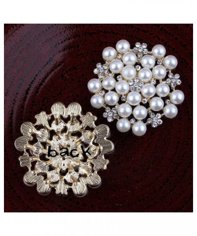 Fashion Elegant Pearl Crystal Snowflake Brooch Pin for Women Girls Wedding Soiree Party Jewelry Gold $5.93 Brooches & Pins