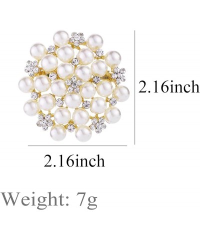 Fashion Elegant Pearl Crystal Snowflake Brooch Pin for Women Girls Wedding Soiree Party Jewelry Gold $5.93 Brooches & Pins