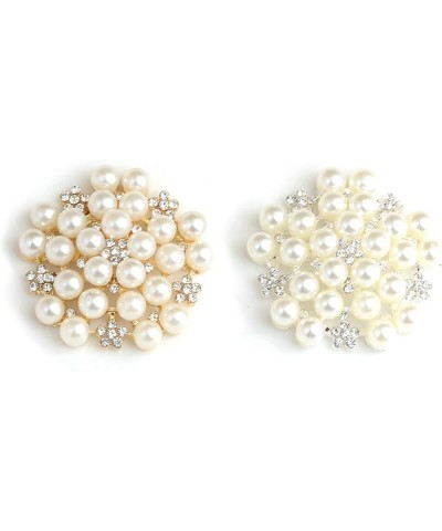 Fashion Elegant Pearl Crystal Snowflake Brooch Pin for Women Girls Wedding Soiree Party Jewelry Gold $5.93 Brooches & Pins