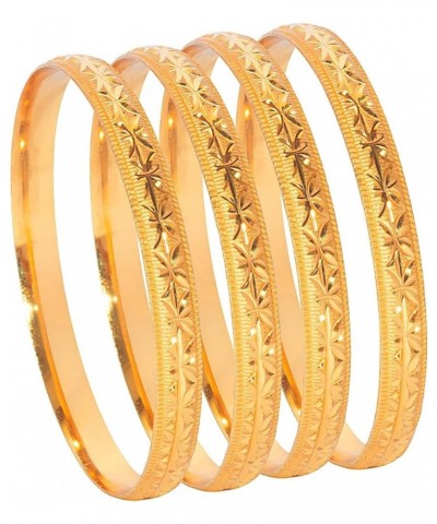 Traditional Indian Gold Plated Traditional Designer Bangles for Women (Pack of 4) Gold 2.8 $10.00 Others