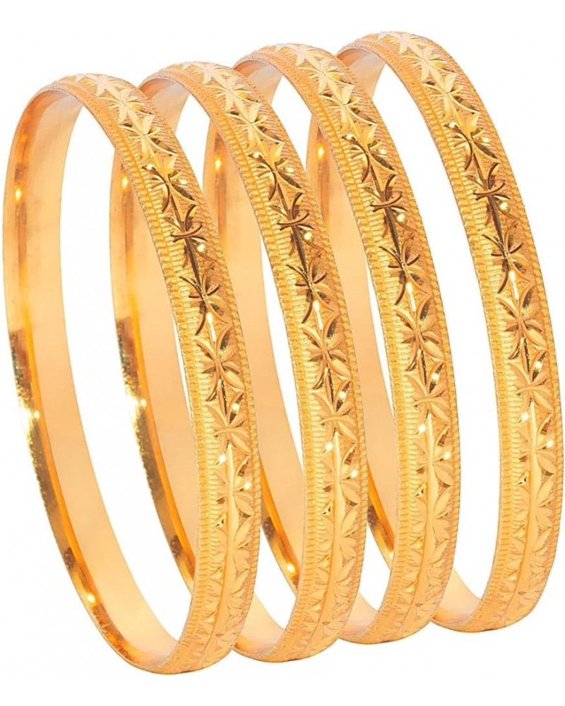 Traditional Indian Gold Plated Traditional Designer Bangles for Women (Pack of 4) Gold 2.8 $10.00 Others