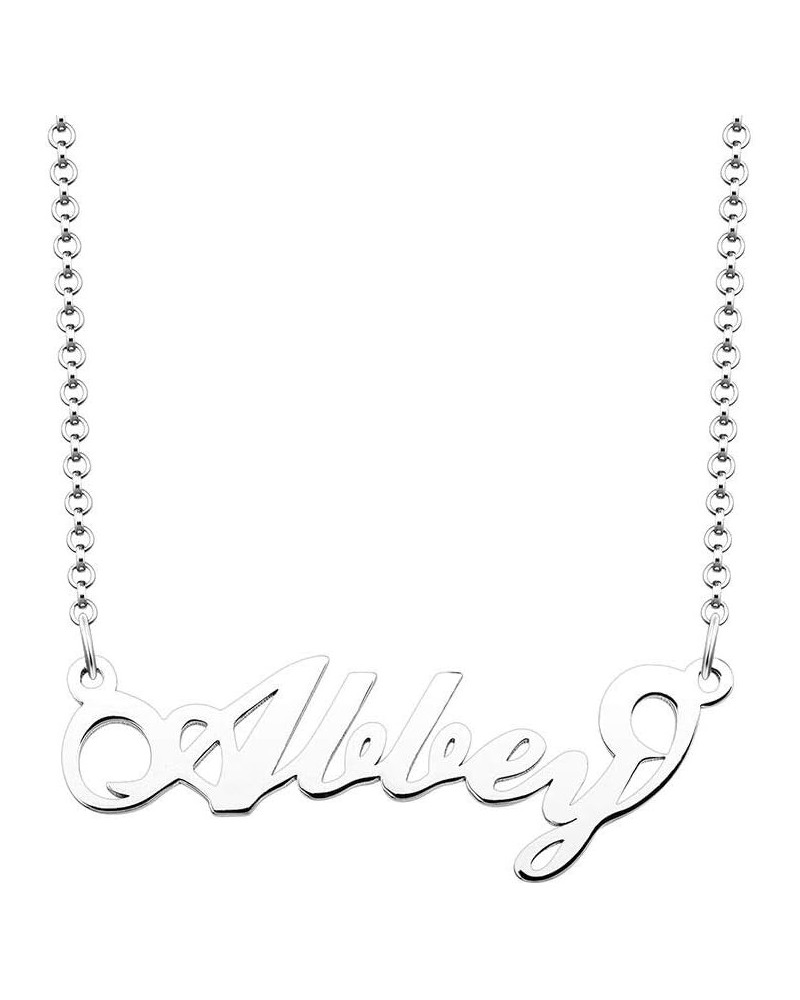 925 Sterling Silver Custom Pendant Personalized Name Necklace ABBEY $14.09 Necklaces