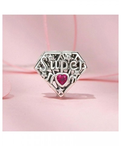 Grandma Charm 925 Sterling Silver Super Mom Family Charm Sister Charm Mother Charm Father Charm Love Charm for Pandora Charm ...