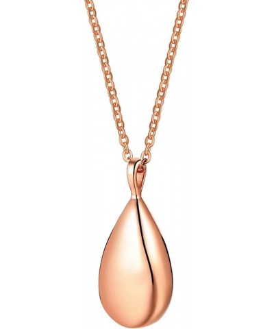 Stainless Steel Wate Drop Tear Shaped Memorial Keepsake Cremation Ash Urn Pendant Necklace Rose Gold $6.88 Necklaces