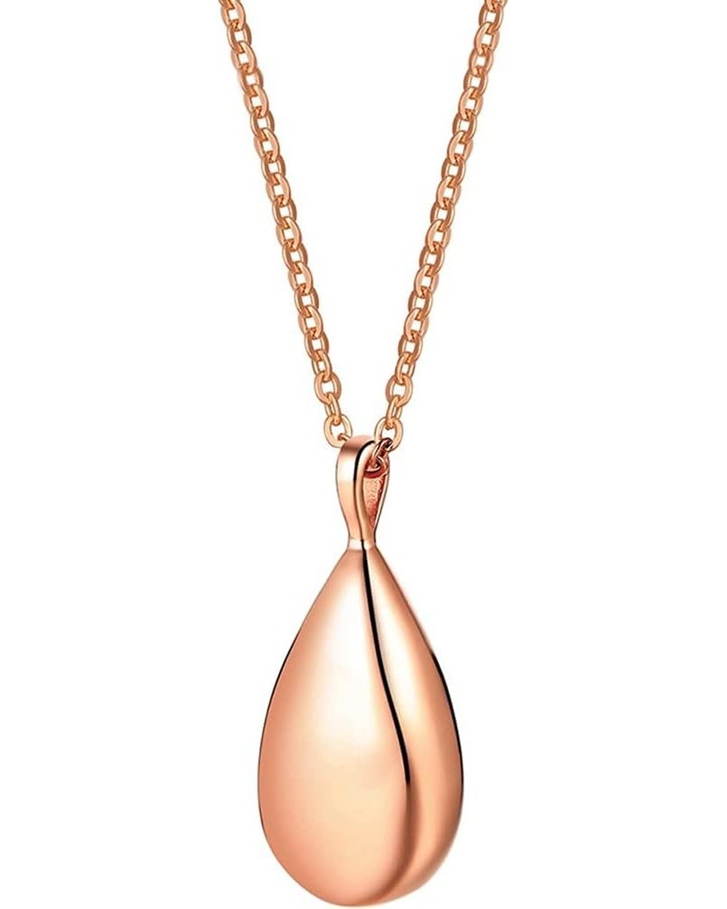 Stainless Steel Wate Drop Tear Shaped Memorial Keepsake Cremation Ash Urn Pendant Necklace Rose Gold $6.88 Necklaces