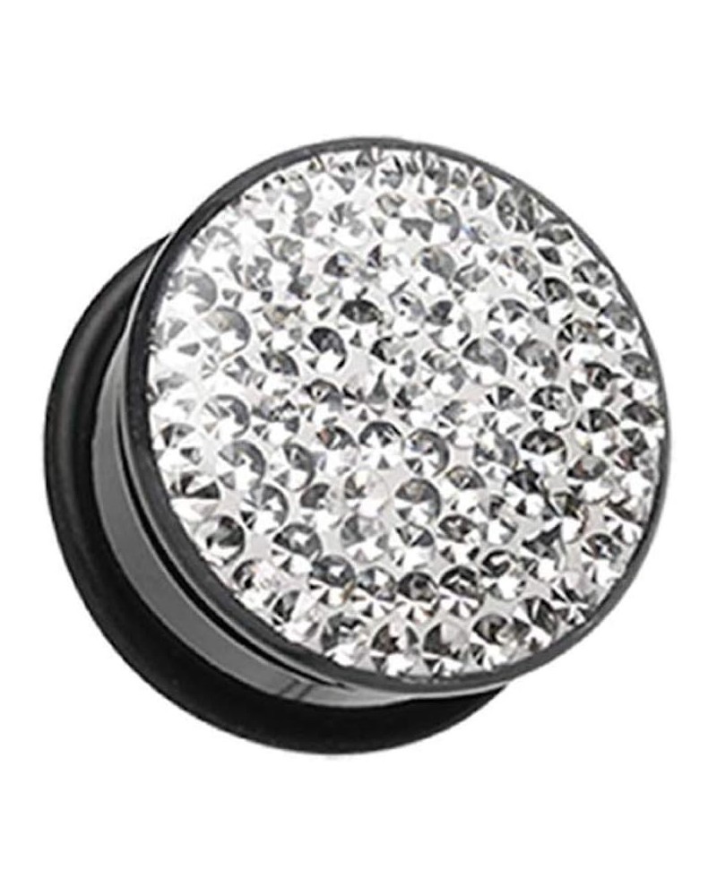 Brilliant Sparkles Black Body Single Flared Ear Gauge Plug 0 GA (8mm), Clear $11.95 Body Jewelry