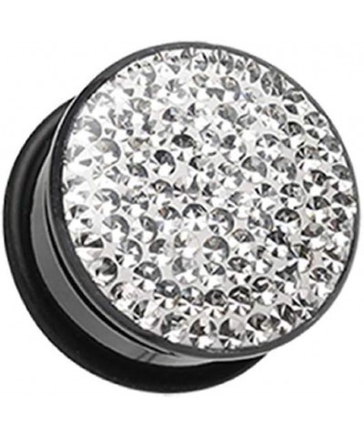 Brilliant Sparkles Black Body Single Flared Ear Gauge Plug 0 GA (8mm), Clear $11.95 Body Jewelry