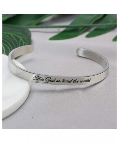 Christian Cuff Bracelet for Women Bible Verse Cross Jewelry Religious Faith Baptism Christmas Birthday Stainless Steel Gifts ...