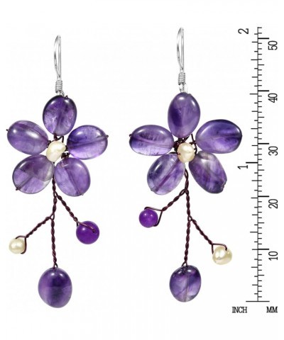 Floral Elegance Purple Quartz and Cultured Freshwater Pearl .925 Sterling Silver Jewelry Set $30.91 Jewelry Sets