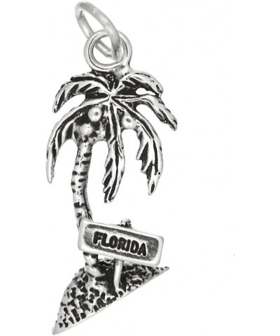 Sterling Silver Oxidized Florida Palm Tree Charm $10.58 Bracelets