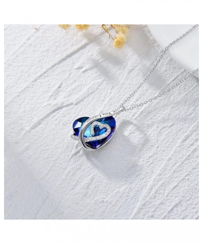 Gifts for Women Girls Love Heart Crystal Necklace S925 Sterling Sliver Necklace Girls Women Mom Her Wife Birthday Jewelry Gif...