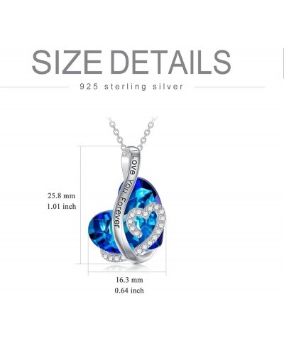 Gifts for Women Girls Love Heart Crystal Necklace S925 Sterling Sliver Necklace Girls Women Mom Her Wife Birthday Jewelry Gif...