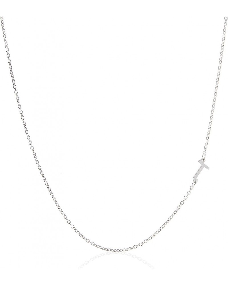 Sterling Silver Side Mini Initial Necklace T $12.88 Necklaces