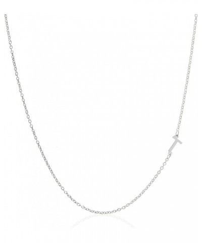 Sterling Silver Side Mini Initial Necklace T $12.88 Necklaces