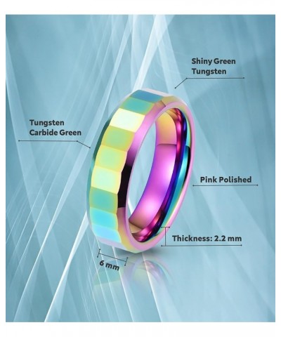 Rainbow Wedding Band for Women - Tungsten Womens Wedding Band | 4mm Rainbow Tungsten Rings For Women | Tungsten Wedding Bands...