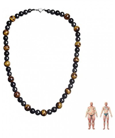 Fortis Chalcedony Beaded Necklace,Tiger Eye Beads Beaded Necklace Chain,Tiger Eye Necklace for Men and Women $8.69 Necklaces