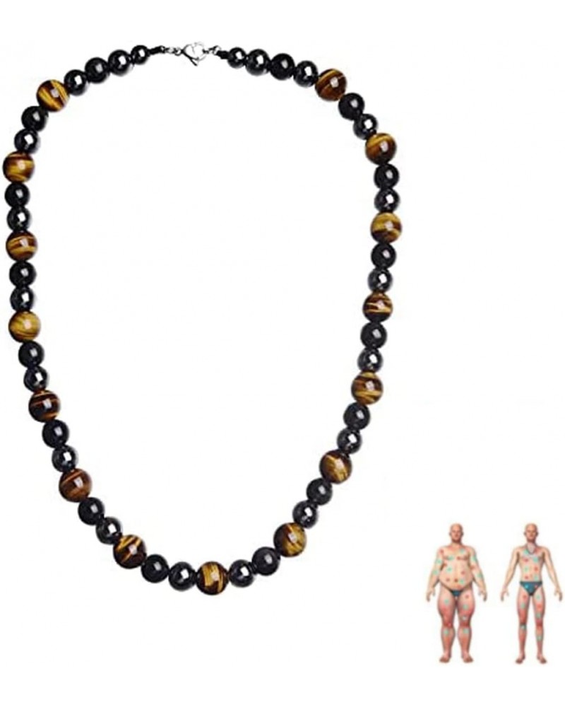 Fortis Chalcedony Beaded Necklace,Tiger Eye Beads Beaded Necklace Chain,Tiger Eye Necklace for Men and Women $8.69 Necklaces