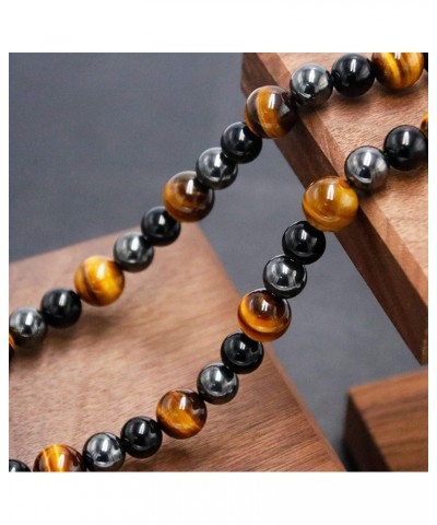 Fortis Chalcedony Beaded Necklace,Tiger Eye Beads Beaded Necklace Chain,Tiger Eye Necklace for Men and Women $8.69 Necklaces