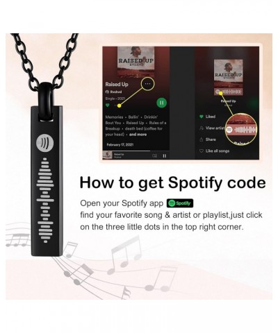 Spotify Code Necklace Personalized Scannable Spotify Music Bar Necklace Custom Scan Spotify Pendant Engraved Music Song Playl...