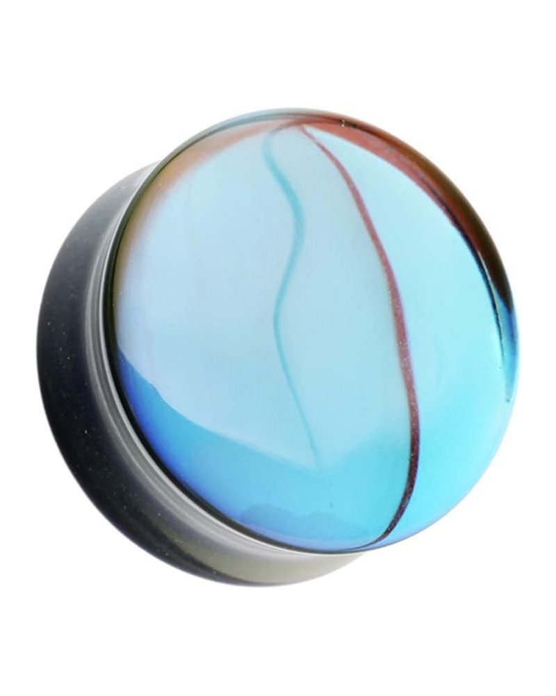 Midnight Moonstone Iridescent Glass Double Flared Ear Gauge Plug 5/8" (16mm) $10.99 Body Jewelry