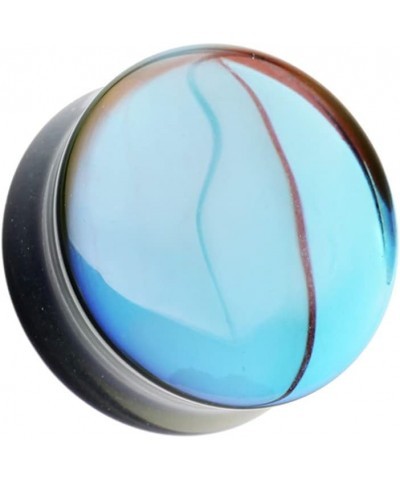 Midnight Moonstone Iridescent Glass Double Flared Ear Gauge Plug 5/8" (16mm) $10.99 Body Jewelry