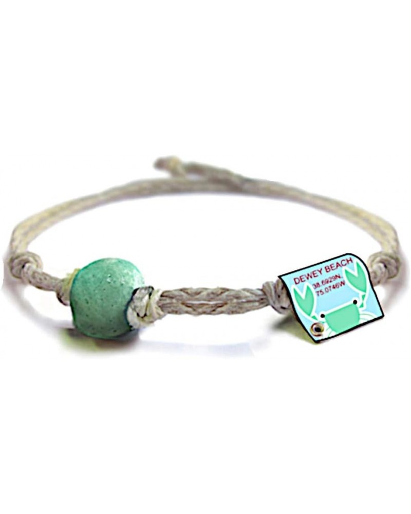 Dewey Beach Delaware Bracelet | Eco Friendly | Natural Hemp | Vegan Boho | Jewelry | Handmade with Earth & Sand Aqua $11.21 B...