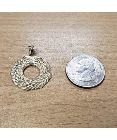 14K Yellow Gold Ouroboros Dragon Pendant Necklace 16 $89.03 Necklaces