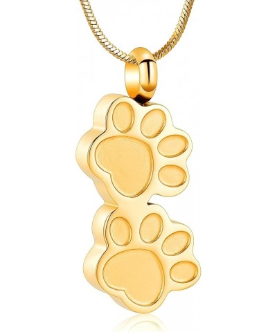 Dog Paw Shaped Cremation Jewelry for Ashes Cute Urn Necklaces for Dog Cat Stainless Steel Keepsake Pendant Ashes Locket for W...