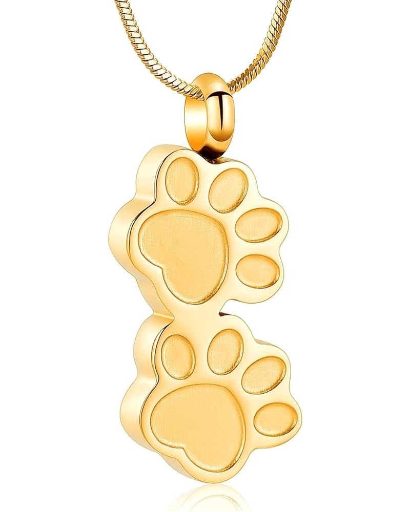 Dog Paw Shaped Cremation Jewelry for Ashes Cute Urn Necklaces for Dog Cat Stainless Steel Keepsake Pendant Ashes Locket for W...