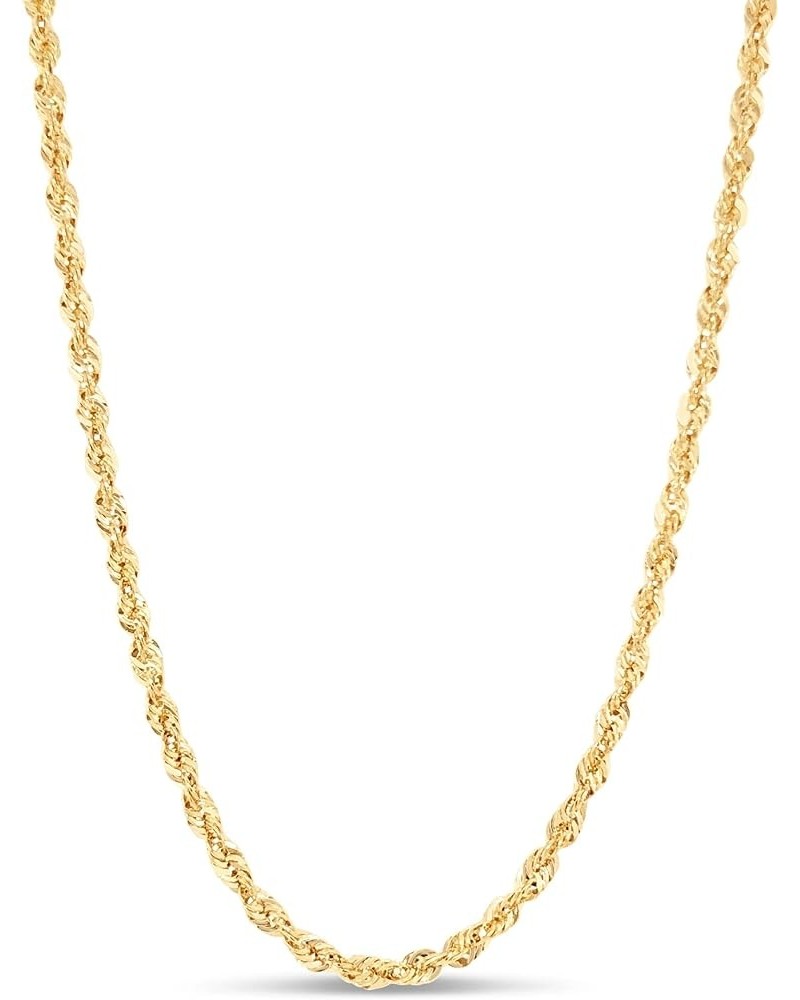 Olive & Chain Solid 14k Gold Rope Chain Necklace, Reflective Surface, Diamond Cut Link Chain, Multi-Purpose, 14k Solid Gold, ...