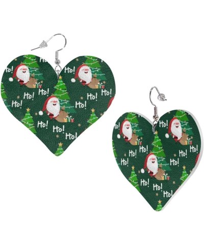 Earrings for Women Women's Drop Dangle Earrings Leather Earrings Heart Shape 2 Pair Christmas Tree Santa Claus $9.59 Earrings