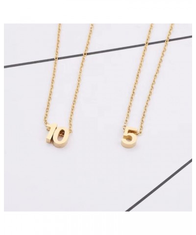 Gold Number Necklace for Women 18K Gold Plated Dainty Charm Birth Month Choker Necklace Personalized Jewelry Birthday Gift fo...