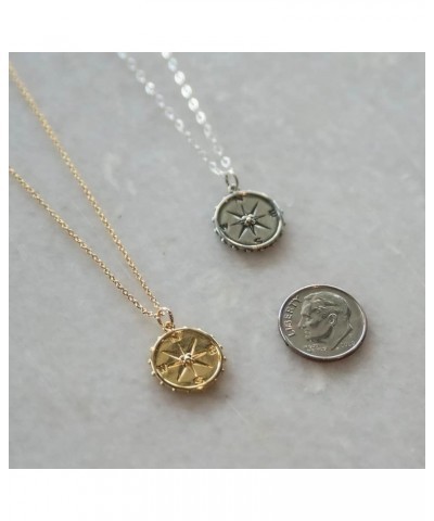 Inspirational Gifts for Women, Sterling Silver or Gold Plated Studded Compass Necklace, Retirement Gifts for Women, Friendshi...