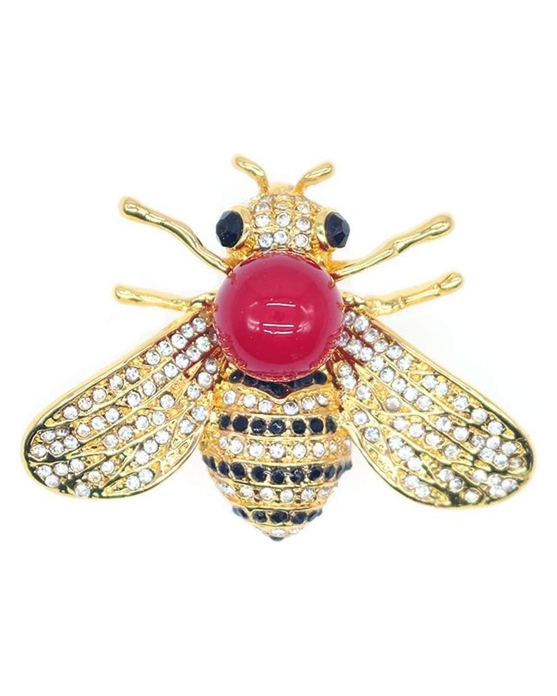 Honey Bee Brooches Crystal Insect Themed Bee Brooch Animal Fashion Shell Pearl Brooch Pin Gold Tone Red pearl $8.39 Bracelets