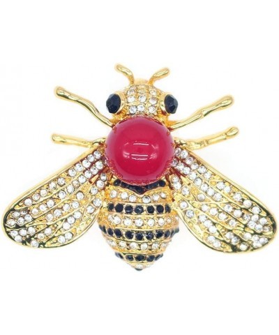 Honey Bee Brooches Crystal Insect Themed Bee Brooch Animal Fashion Shell Pearl Brooch Pin Gold Tone Red pearl $8.39 Bracelets