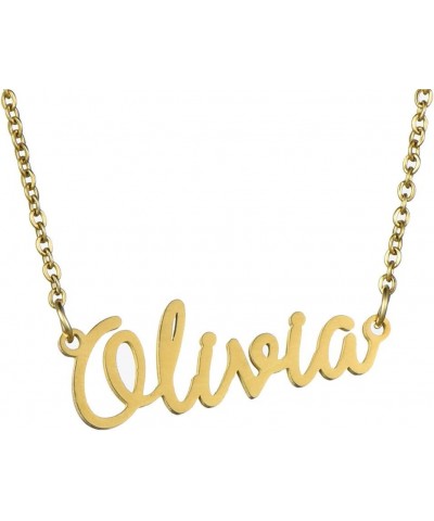 Name Necklace Personalized,Name Necklace Cursive Font Made with Name Pendant 16" Adjustable Chain Olivia $8.79 Necklaces