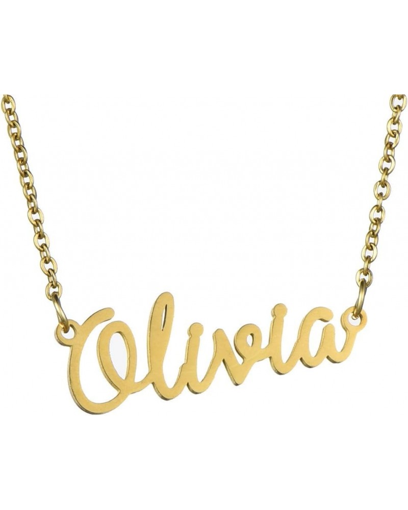 Name Necklace Personalized,Name Necklace Cursive Font Made with Name Pendant 16" Adjustable Chain Olivia $8.79 Necklaces