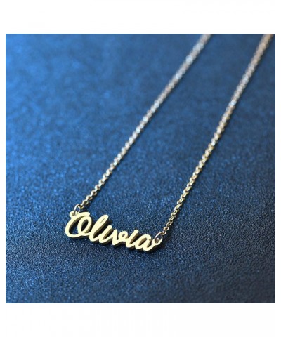 Name Necklace Personalized,Name Necklace Cursive Font Made with Name Pendant 16" Adjustable Chain Olivia $8.79 Necklaces