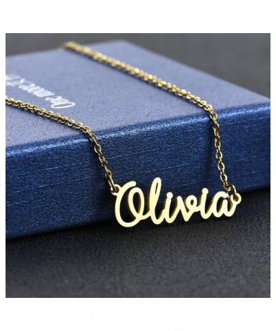 Name Necklace Personalized,Name Necklace Cursive Font Made with Name Pendant 16" Adjustable Chain Olivia $8.79 Necklaces